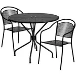 Flash Furniture CO-35RD-03CHR2-BK-GG Chair & Table Set, Outdoor