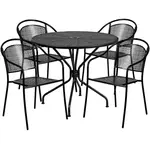 Flash Furniture CO-35RD-03CHR4-BK-GG Chair & Table Set, Outdoor