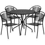 Flash Furniture CO-35RD-03CHR4-BK-GG Chair & Table Set, Outdoor