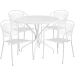Flash Furniture CO-35RD-03CHR4-WH-GG Chair & Table Set, Outdoor