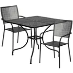 Flash Furniture CO-35SQ-02CHR2-BK-GG Chair & Table Set, Outdoor