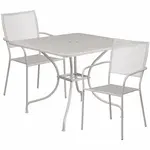 Flash Furniture CO-35SQ-02CHR2-SIL-GG Chair & Table Set, Outdoor