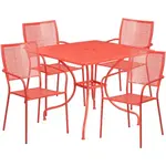 Flash Furniture CO-35SQ-02CHR4-RED-GG Chair & Table Set, Outdoor