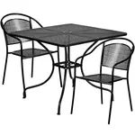 Flash Furniture CO-35SQ-03CHR2-BK-GG Chair & Table Set, Outdoor