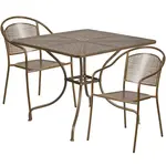 Flash Furniture CO-35SQ-03CHR2-GD-GG Chair & Table Set, Outdoor