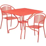 Flash Furniture CO-35SQ-03CHR2-RED-GG Chair & Table Set, Outdoor