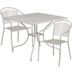 Flash Furniture CO-35SQ-03CHR2-SIL-GG Chair & Table Set, Outdoor