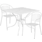 Flash Furniture CO-35SQ-03CHR2-WH-GG Chair & Table Set, Outdoor