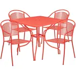 Flash Furniture CO-35SQ-03CHR4-RED-GG Chair & Table Set, Outdoor