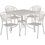 Flash Furniture CO-35SQ-03CHR4-SIL-GG Chair & Table Set, Outdoor