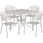 Flash Furniture CO-35SQ-03CHR4-SIL-GG Chair & Table Set, Outdoor