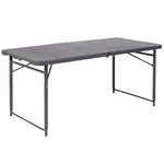 Flash Furniture DAD-LF-122Z-DG-GG Folding Table, Rectangle