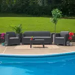 Flash Furniture DAD-SF2-T-DKGY-GG Sofa Seating Low Table, Outdoor