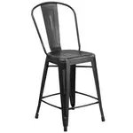 Flash Furniture ET-3534-24-BK-GG Bar Stool, Outdoor