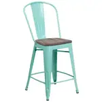 Flash Furniture ET-3534-24-MINT-WD-GG Bar Stool, Indoor