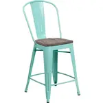 Flash Furniture ET-3534-24-MINT-WD-GG Bar Stool, Indoor