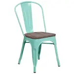Flash Furniture ET-3534-MINT-WD-GG Chair, Side, Stacking, Indoor
