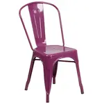 Flash Furniture ET-3534-PUR-GG Chair, Side, Stacking, Outdoor