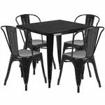 Flash Furniture ET-CT002-4-30-BK-GG Chair & Table Set, Outdoor