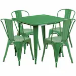 Flash Furniture ET-CT002-4-30-GN-GG Chair & Table Set, Outdoor