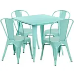 Flash Furniture ET-CT002-4-30-MINT-GG Chair & Table Set, Outdoor