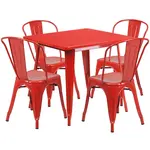 Flash Furniture ET-CT002-4-30-RED-GG Chair & Table Set, Outdoor