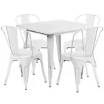 Flash Furniture ET-CT002-4-30-WH-GG Chair & Table Set, Outdoor