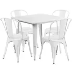 Flash Furniture ET-CT002-4-30-WH-GG Chair & Table Set, Outdoor