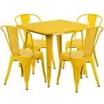 Flash Furniture ET-CT002-4-30-YL-GG Chair & Table Set, Outdoor