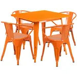 Flash Furniture ET-CT002-4-70-OR-GG Chair & Table Set, Outdoor
