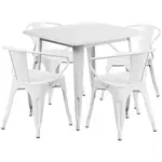 Flash Furniture ET-CT002-4-70-WH-GG Chair & Table Set, Outdoor