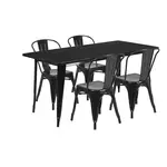 Flash Furniture ET-CT005-4-30-BK-GG Chair & Table Set, Outdoor