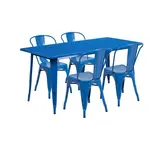 Flash Furniture ET-CT005-4-30-BL-GG Chair & Table Set, Outdoor