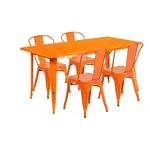 Flash Furniture ET-CT005-4-30-OR-GG Chair & Table Set, Outdoor
