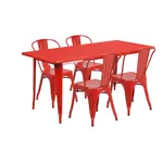 Flash Furniture ET-CT005-4-30-RED-GG Chair & Table Set, Outdoor