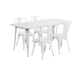 Flash Furniture ET-CT005-4-30-WH-GG Chair & Table Set, Outdoor