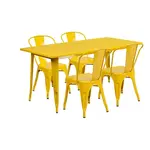 Flash Furniture ET-CT005-4-30-YL-GG Chair & Table Set, Outdoor