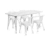 Flash Furniture ET-CT005-4-70-WH-GG Chair & Table Set, Outdoor