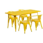 Flash Furniture ET-CT005-4-70-YL-GG Chair & Table Set, Outdoor