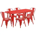 Flash Furniture ET-CT005-6-30-RED-GG Chair & Table Set, Outdoor