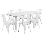 Flash Furniture ET-CT005-6-30-WH-GG Chair & Table Set, Outdoor