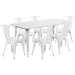 Flash Furniture ET-CT005-6-30-WH-GG Chair & Table Set, Outdoor