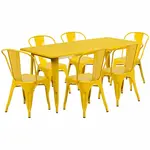 Flash Furniture ET-CT005-6-30-YL-GG Chair & Table Set, Outdoor