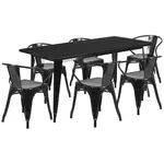 Flash Furniture ET-CT005-6-70-BK-GG Chair & Table Set, Outdoor