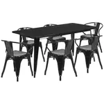 Flash Furniture ET-CT005-6-70-BK-GG Chair & Table Set, Outdoor