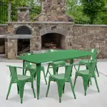 Flash Furniture ET-CT005-6-70-GN-GG Chair & Table Set, Outdoor