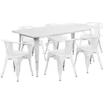 Flash Furniture ET-CT005-6-70-WH-GG Chair & Table Set, Outdoor
