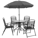 Flash Furniture GM-202012-BK-GG Chair & Table Set, Outdoor