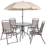 Flash Furniture GM-202012-BRN-GG Chair & Table Set, Outdoor