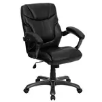Flash Furniture GO-724M-MID-BK-LEA-GG Chair, Swivel